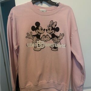 Disney Pink Crew Neck Sweater with Mickey and Minnie